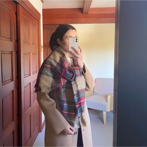 Zara Blanket Scarf Camel Plaid